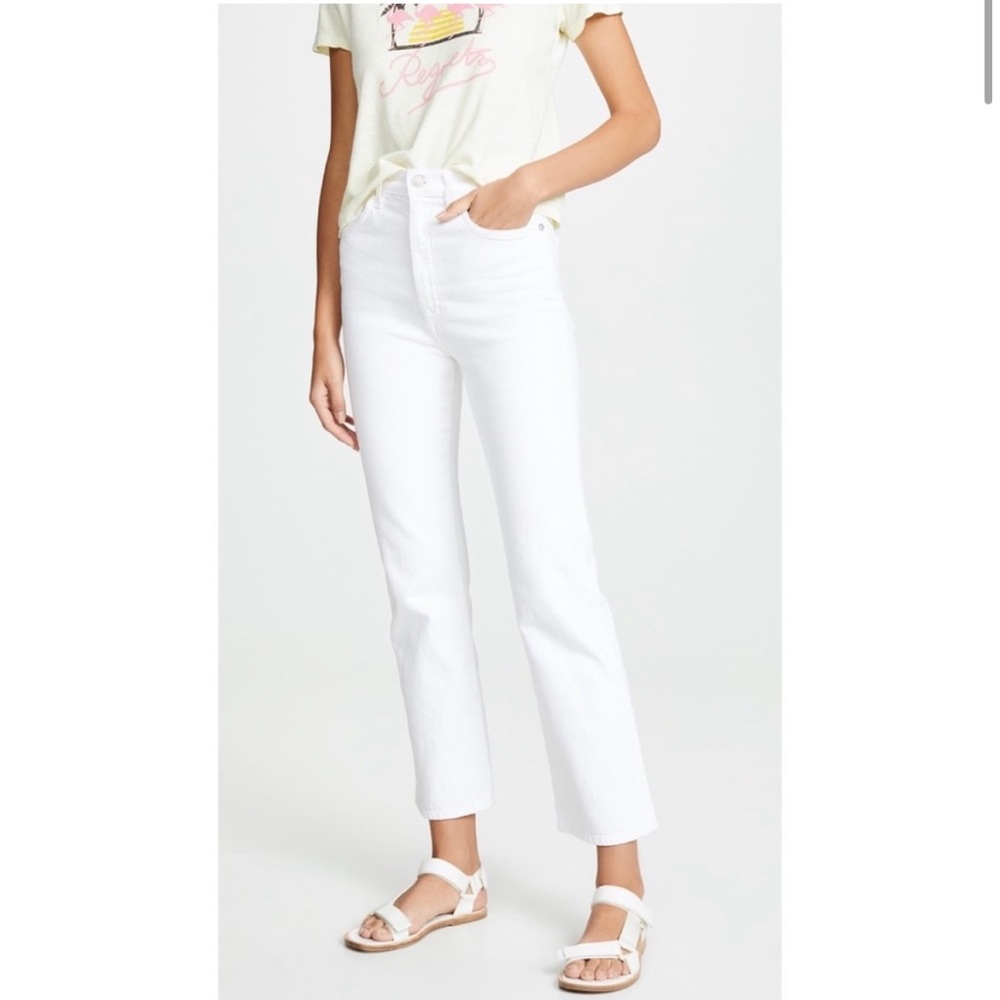 Agolde Pinch Waist High Rise Jeans in Talc, Size 23
